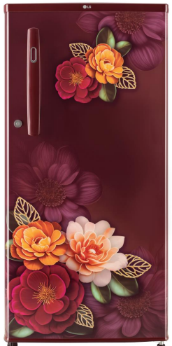 LG 185L, 3 Star, Ruby Klase Finish, Direct Cool Single Door Refrigerator (GL-B1990RKD)