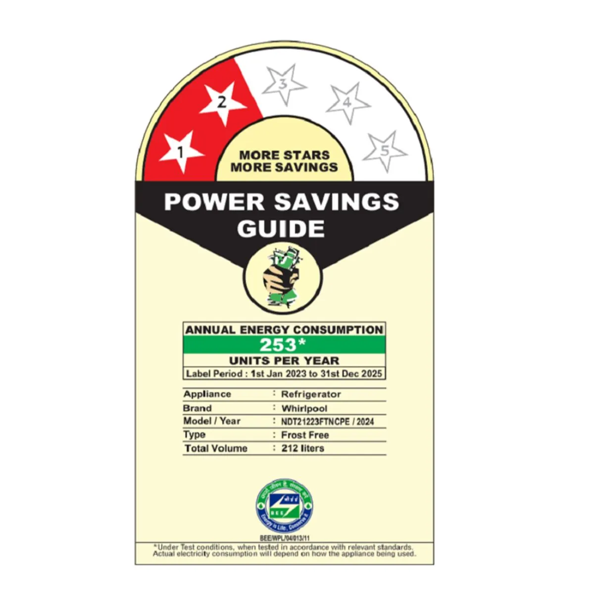 Whirlpool Neofresh 212L 2 Star Classic Plus Frost Free Double Door Refrigerator - Image 5