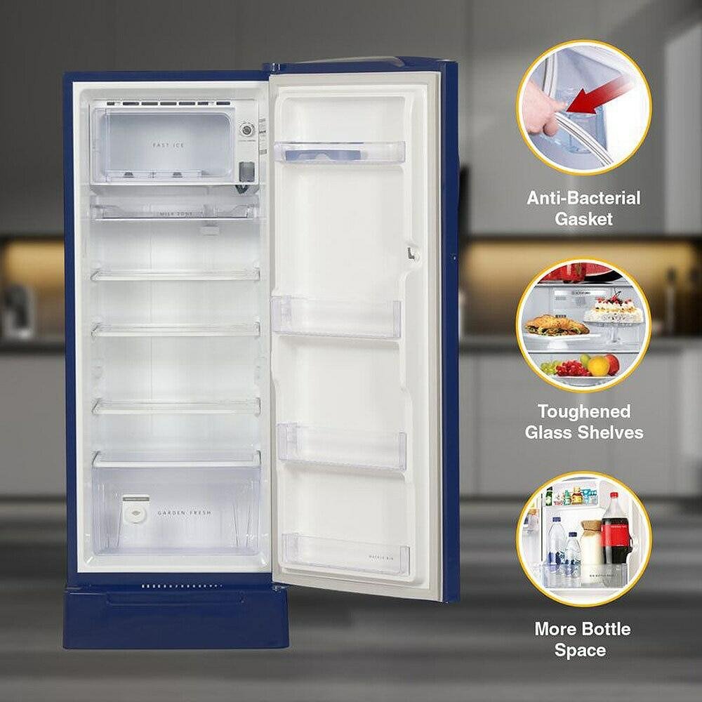Icemagic Pro 192L 3 Star Single-Door Refrigerator with Base Drawer - Forest - Image 6