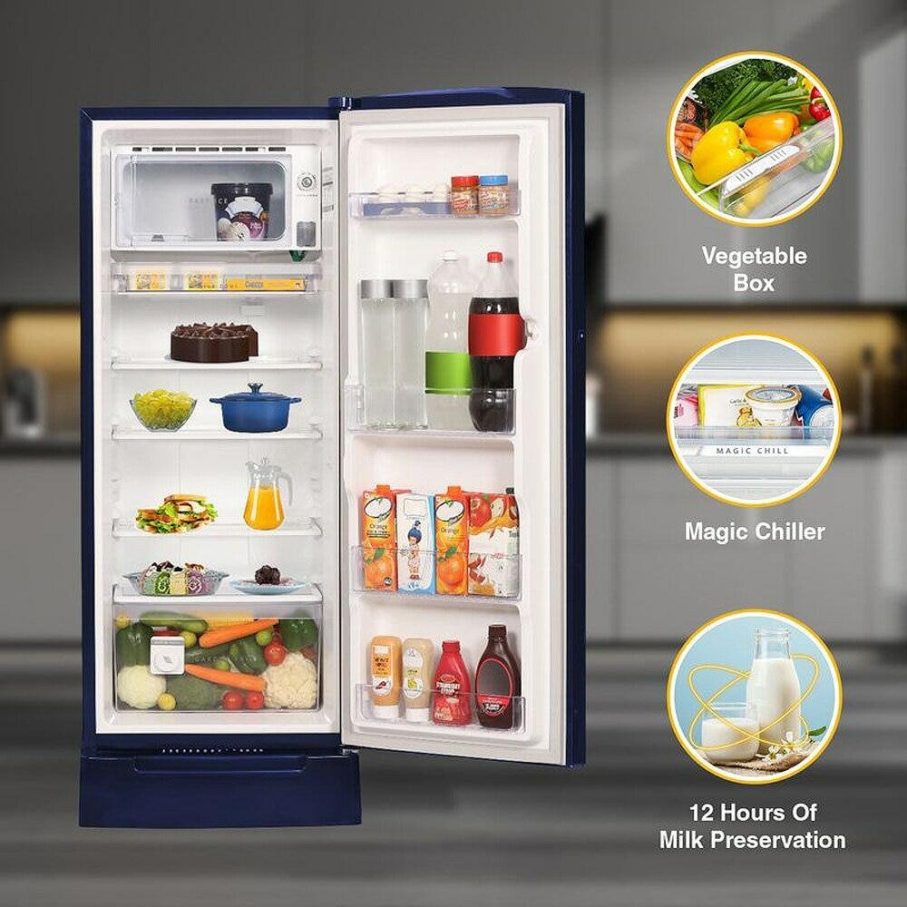 Icemagic Pro 192L 3 Star Single-Door Refrigerator with Base Drawer - Forest - Image 7