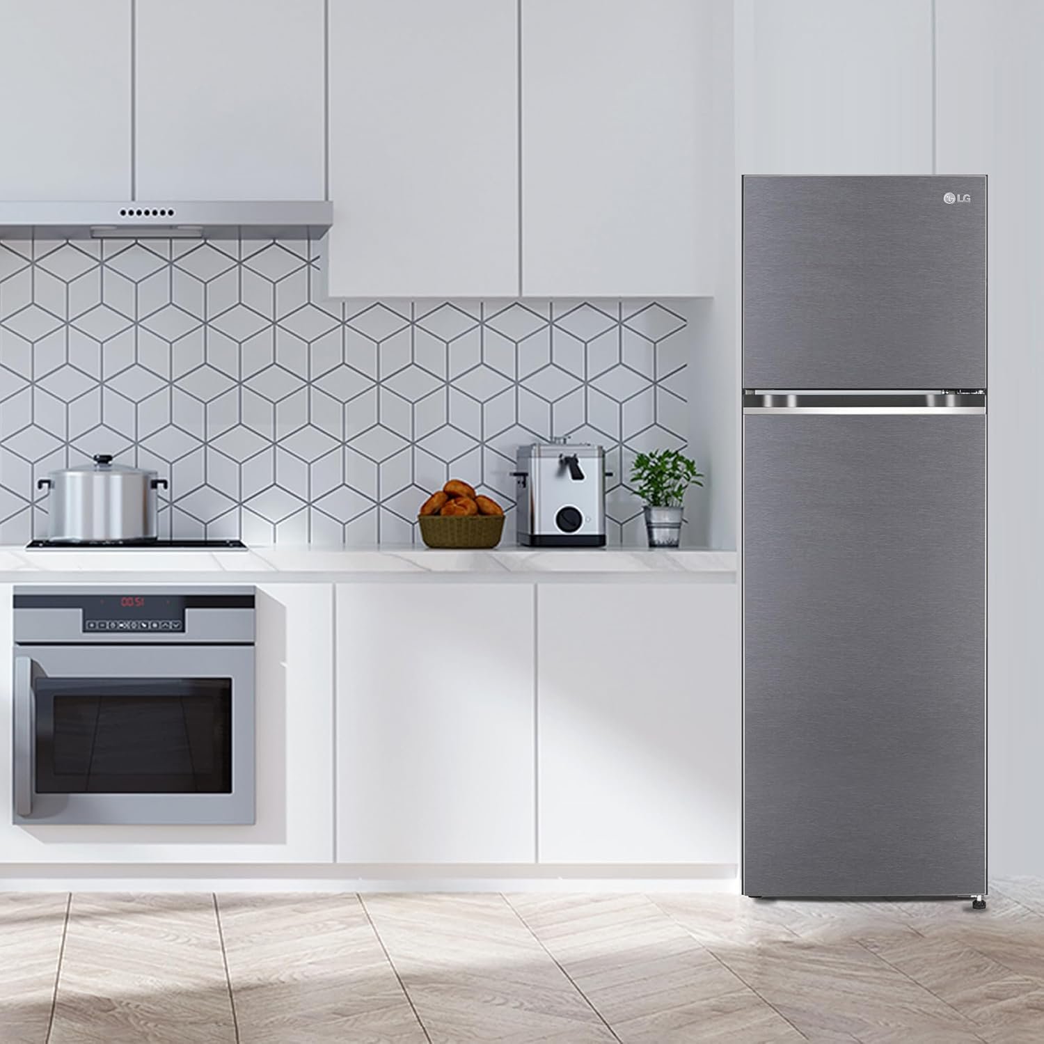 LG 272L Double Door Refrigerator, Smart Diagnosis™, Dazzle Steel Finish, 2 Star - Image 6