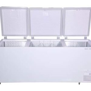 Voltas 600TD CF/CF600TA4 Metal Top Plastic Top Triple Door Chest Freezer, GREY (557L Gross, 508L Net)