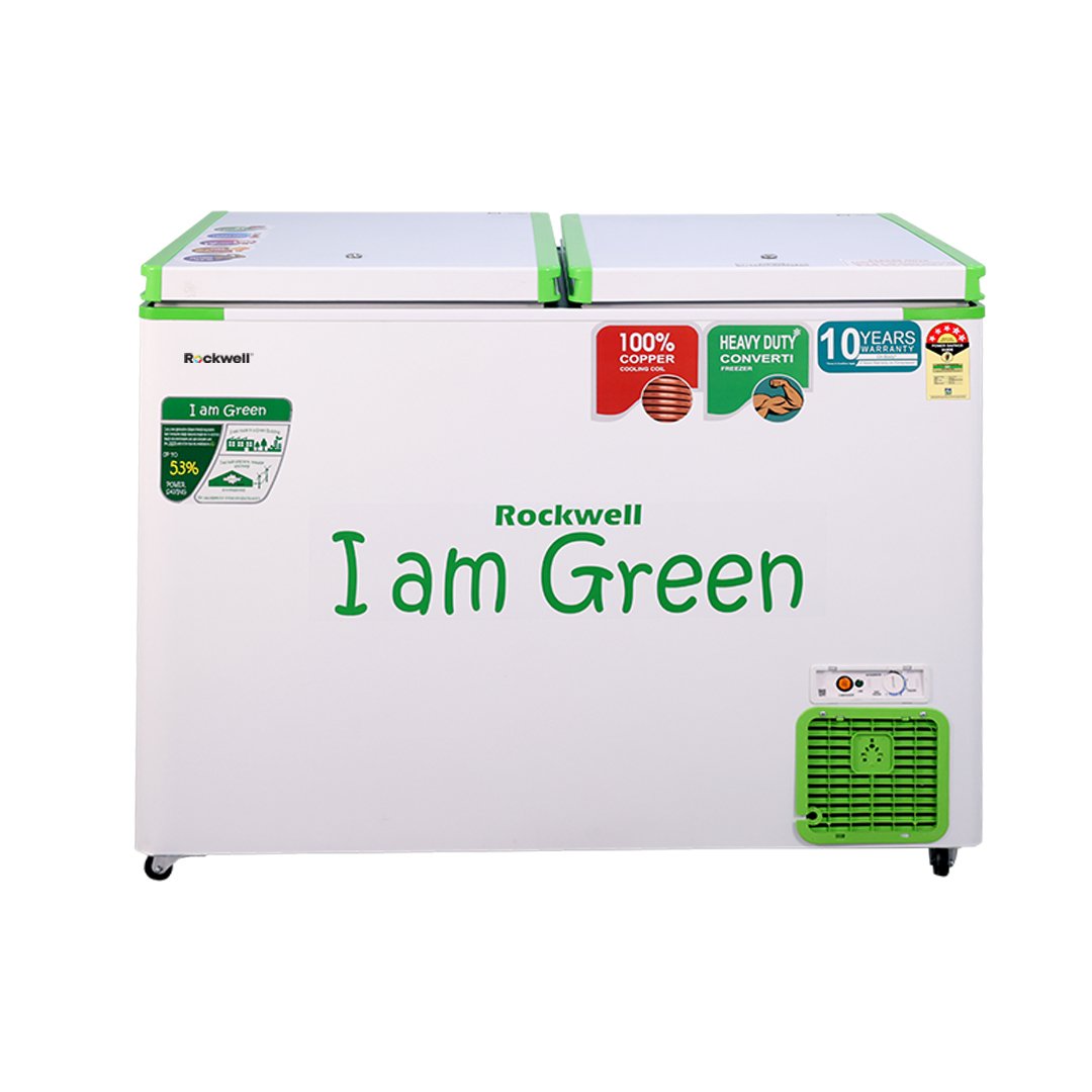 ROCKWELL, Convertible GREEN Deep Freezer, Double Door(294 L, 4 STAR)