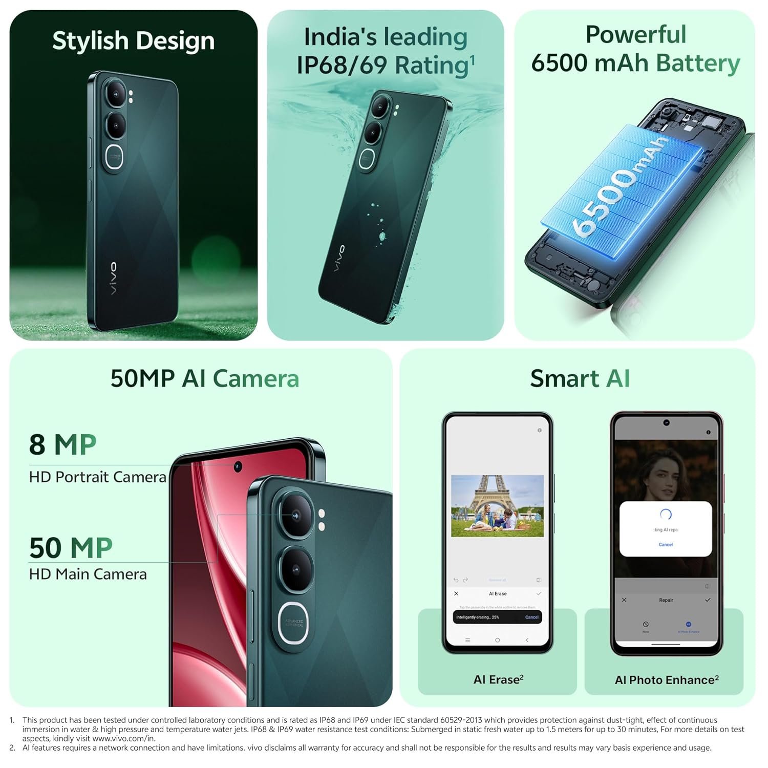 Vivo Y31 5G (Diamond Green, 4GB RAM, 128GB Storage) - Image 2