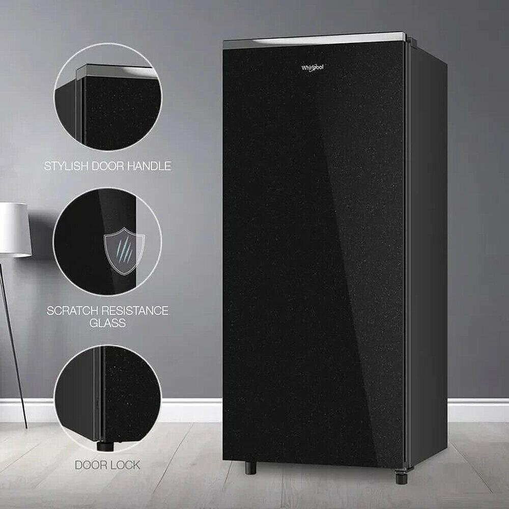 Whirlpool * Single Door Refrigerator 215 IMPRO GD PRM 3S CRYSTAL BLACK (192 L, 3 STAR) - Image 3
