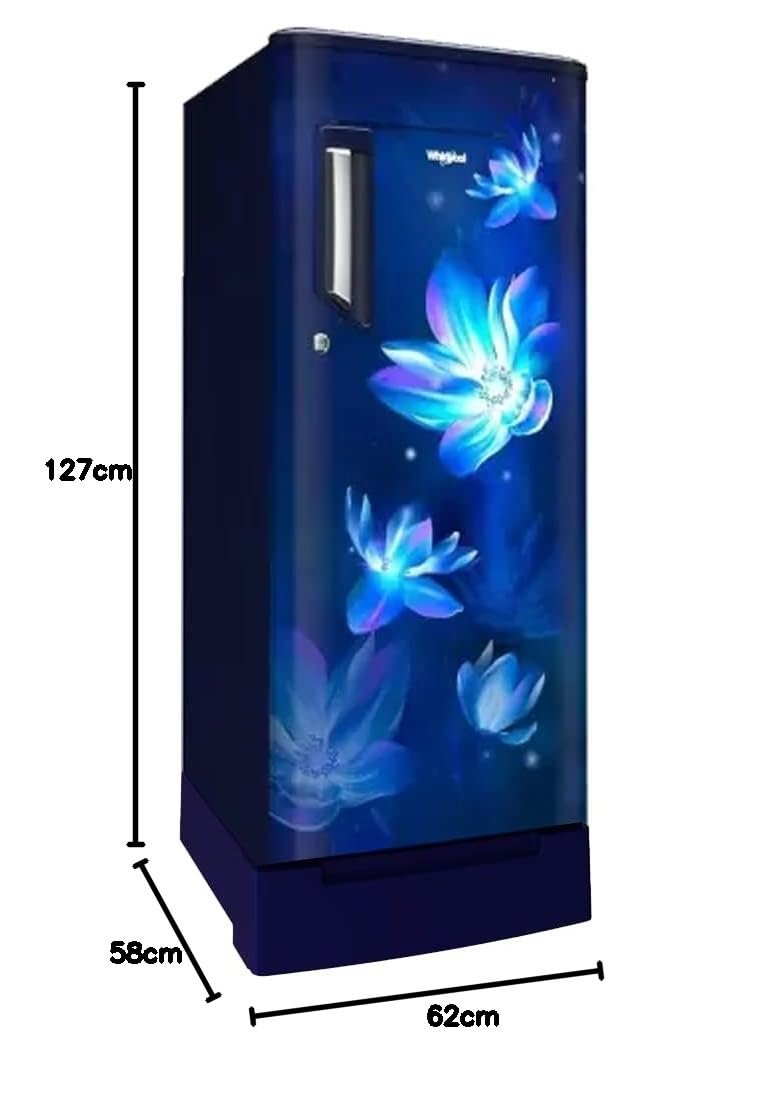 Whirlpool * 200 L 3 Star Direct-Cool Single Door Refrigerator (215 IMPC ROY 3S SAPPHIRE FLOWER RAIN, Blue) - Image 3