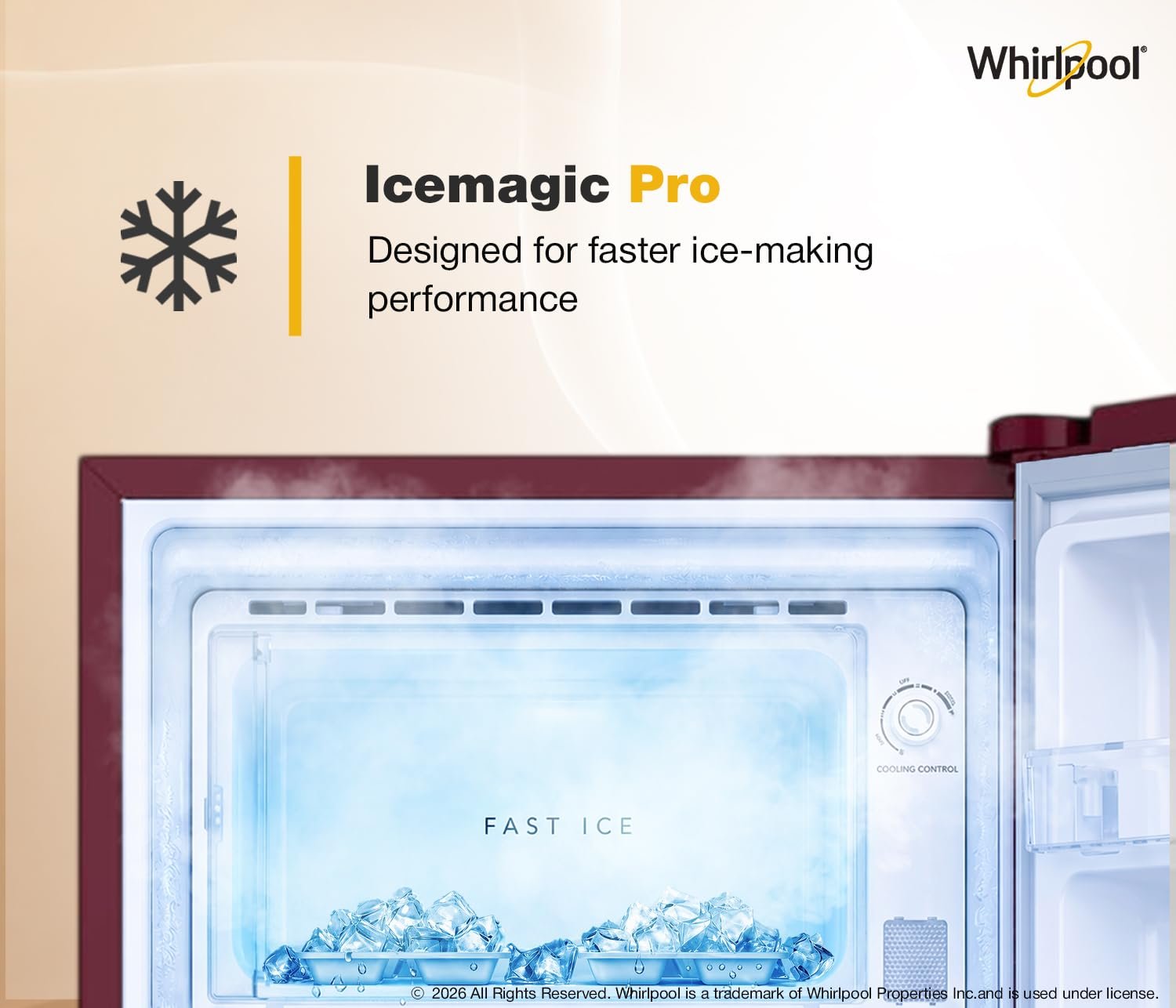 Whirlpool * 207 L 3 Star Icemagic Pro Inverter Direct-Cool Single Door Refrigerator (230 IMPRO PRM 3S WINE SILK-Y, Red, 2026 Model) - Image 4
