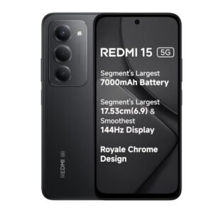 Redmi 15 5G  7000mAh Battery Midnight Black   (6GB RAM, 128GB Storage)