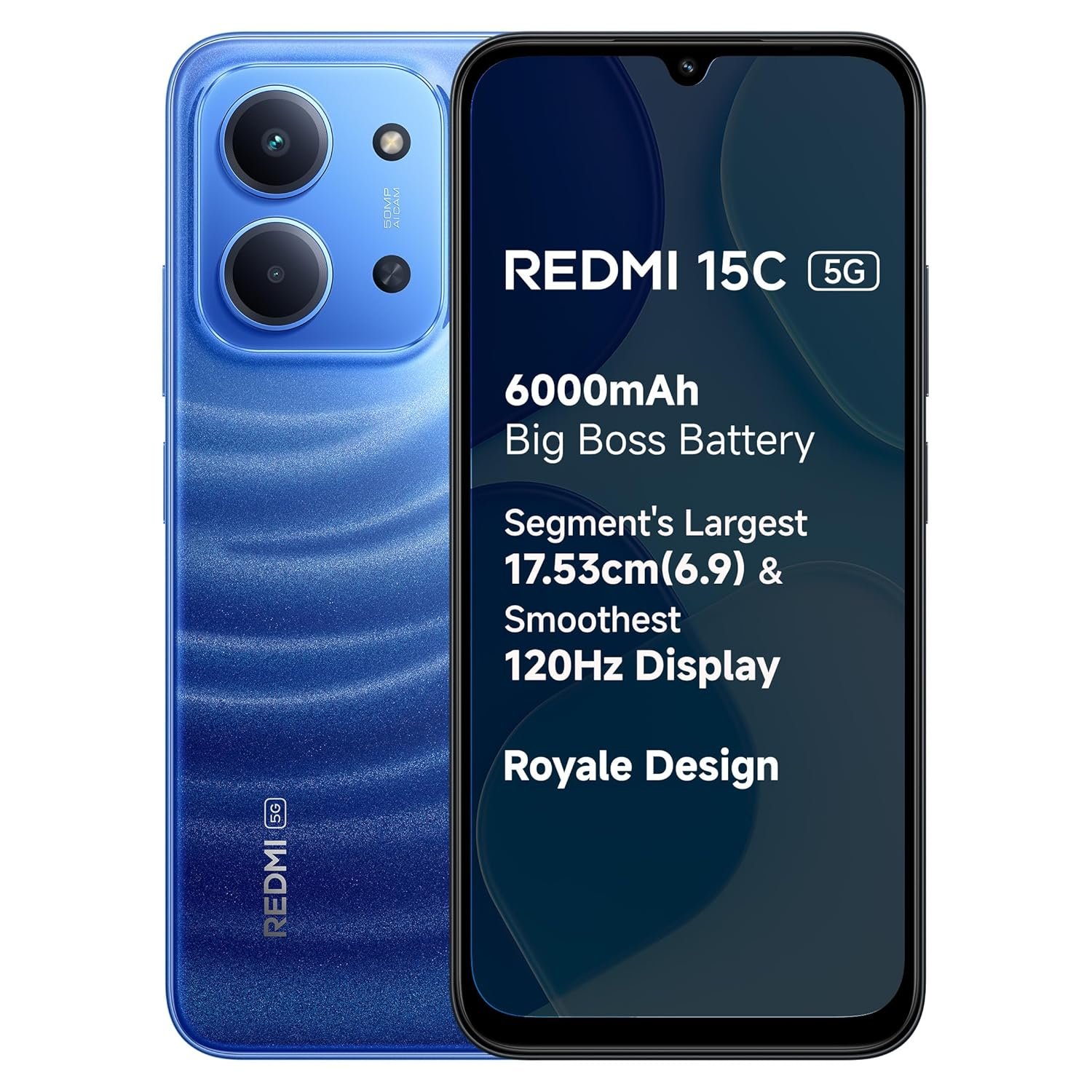 REDMI A15C 5G 6000mAh Battery (Moonlight Blue, 8GB RAM, 128GB Storage)